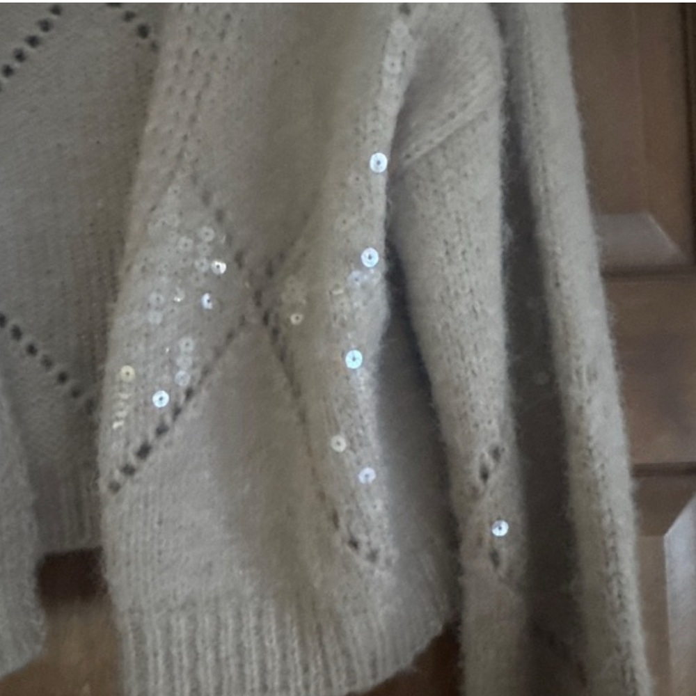 Anthropologie Maeve NEW Cropped Sequin Cardigan/Shrug Sweater OS - Picture 6 of 7
